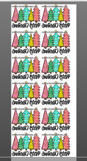 Merry Christmas Colorful Trees - PRE-MADE GANG SHEET (Copy)